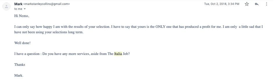 The Italia Job testimonial desktop 2