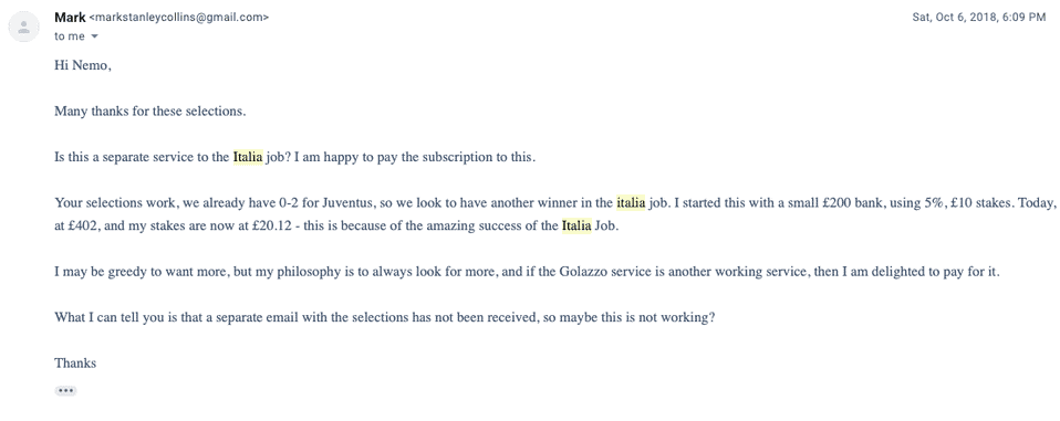 The Italia Job testimonial desktop 7