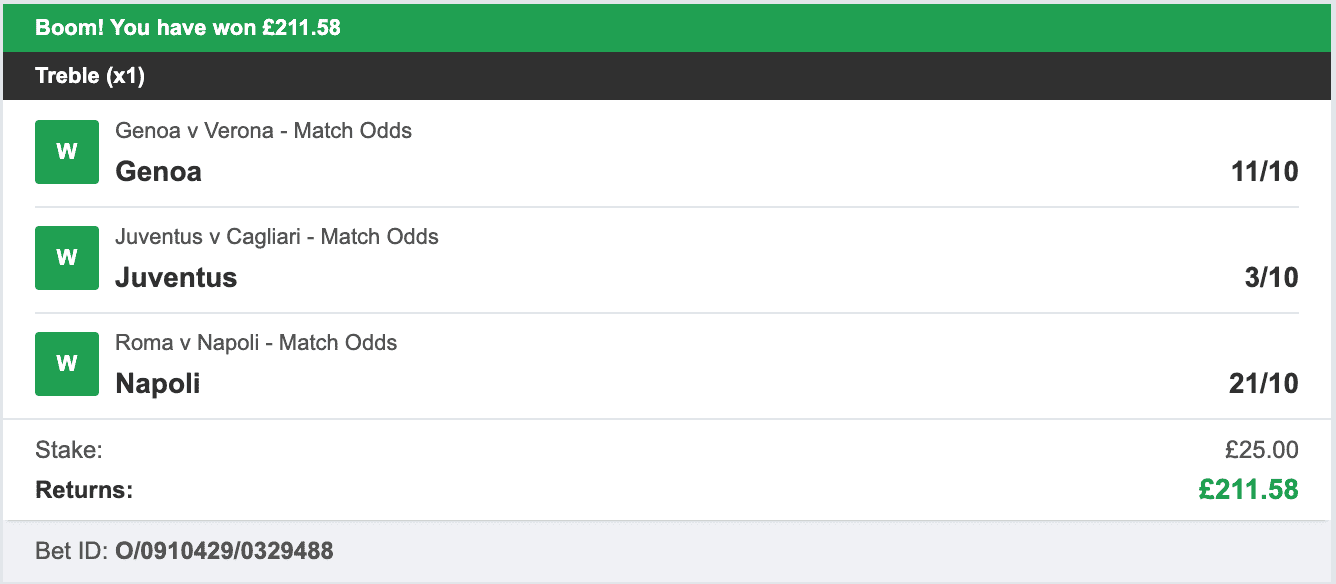 The Italia Job - Winner Double - 2025-11-30